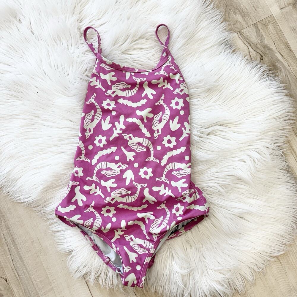 hanna andersson Girls Mermaid One Piece Swimsuit Size 8